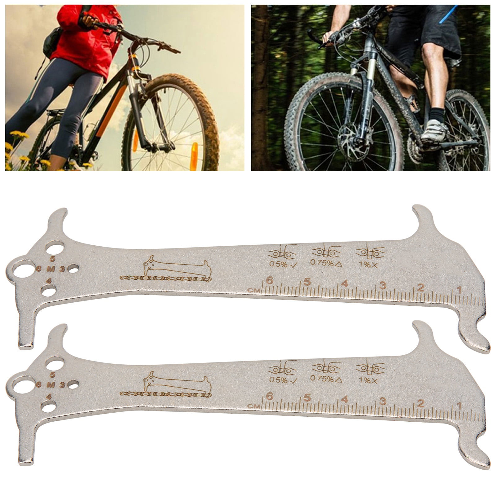 Bicycle Bike Chain Checker Wear Indicator Measure Tool Gauge Repair checker E Bu 