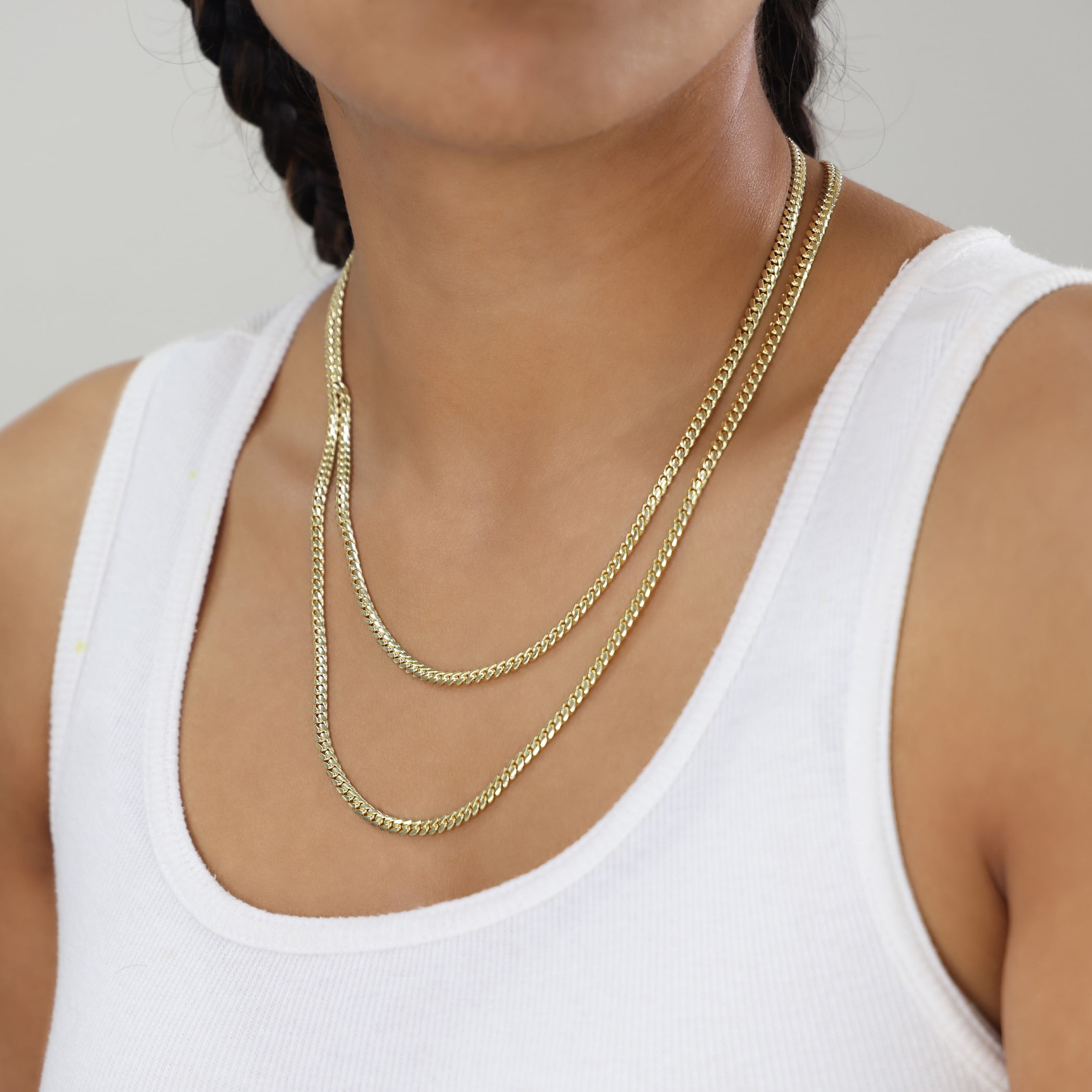 Nuragold 14k Real Yellow Gold Solid Miami Cuban Link 4mm Chain Necklace (16"-30") Italian Jewelry for Men & Women