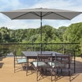 thumbnail image 2 of ACEGOSES 10x7ft Aluminum Frame Outdoor Patio Shade Market Rectangle Umbrellas with a Crank and Sturdy Ribs,Gary, 2 of 9