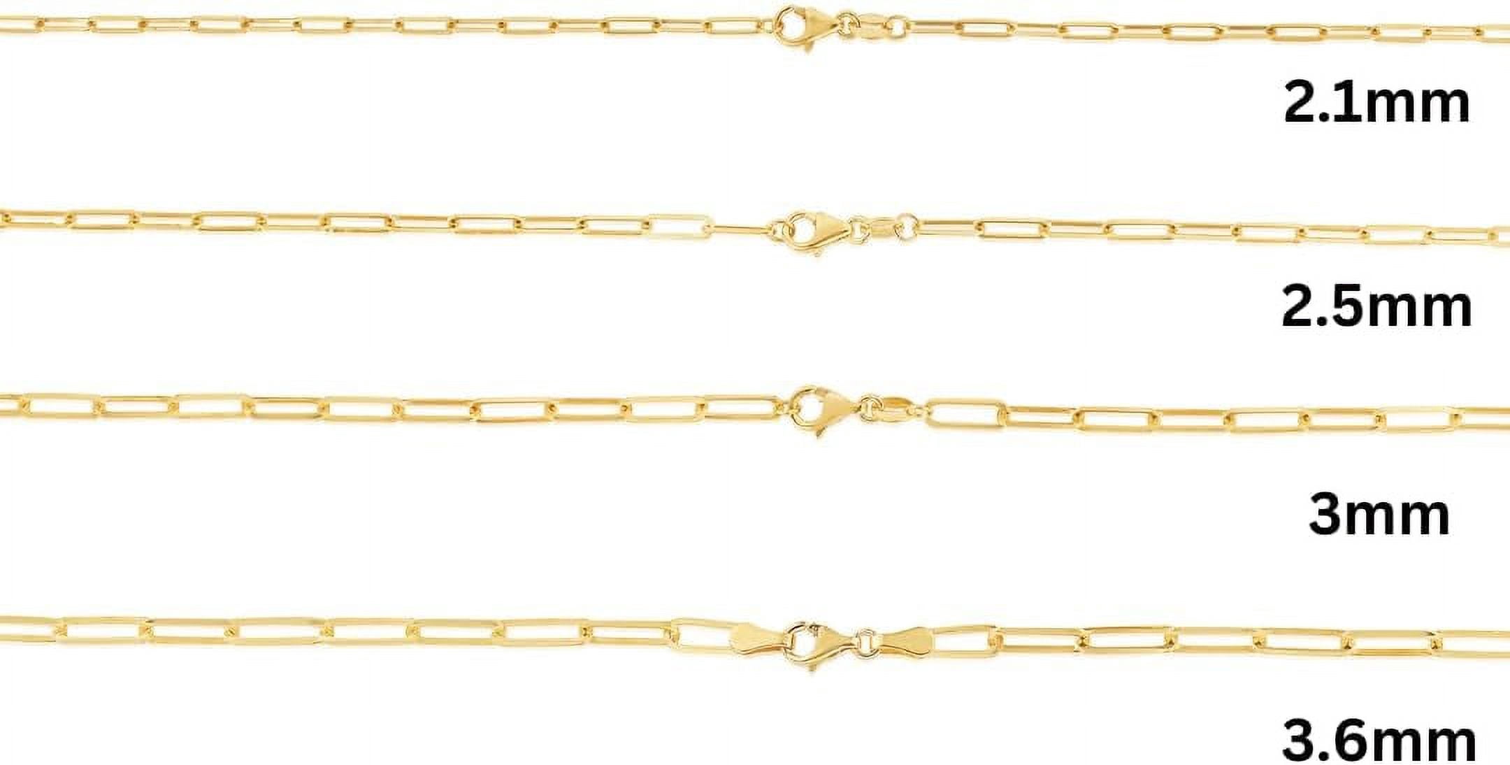 Floreo 10k Yellow Gold Solid Paperclip Chain Necklace