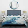 thumbnail image 3 of DESIGN ART Designart "Blue and Grey Ethereal Elixir V" Blue Modern - Bedding Set With Shams King, 3 of 6