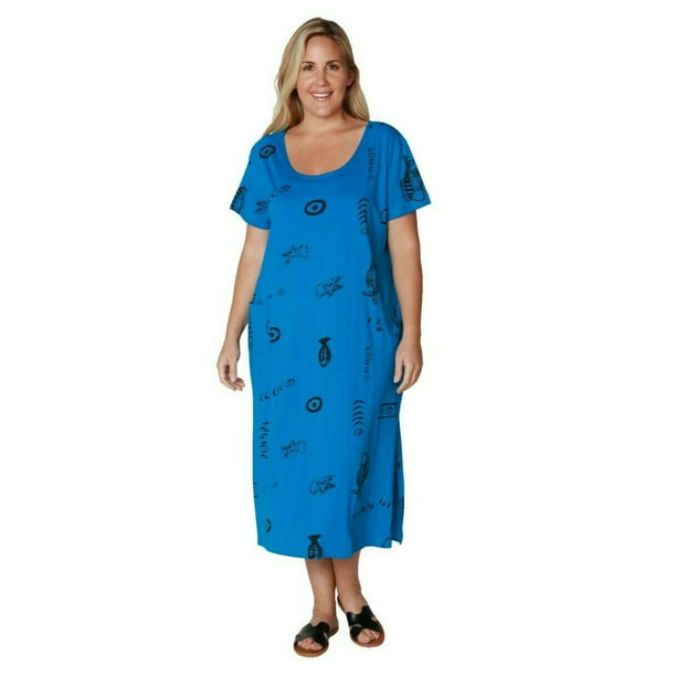 InGear - INGEAR Beach Summer Sun Dress Plus Size Cotton Short Sleeve ...