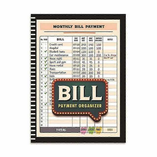 Bill Notebook Monthly Bill Organizer & Planner for Personal Budgeting Financial, Bill Paymen