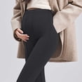 thumbnail image 5 of Amzcrzy Womens Maternity Flare Pants High Waist Adjustable Waist Stretch Bell Bottom Wide Leg Pants Casual Flare Leggings for Pregnancy, 5 of 5