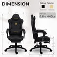 thumbnail image 5 of KARXAS Big and Tall Gaming Chair with Footrest and Suede Fabric, Office Game Chair with Pocket Spring Cushion, High Back Ergonomic for Adults, 440LBS, Black, 5 of 9