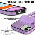thumbnail image 3 of TECH CIRCLE Case for iPhone 11, [Built-in 2 Micro-SIM Card Slots] Slim Soft Shockproof Protective Cover with Ring Holder Stand + Card Holder Pocket + Eject Pin Holder - Lavender, 3 of 8