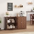 thumbnail image 3 of PYY 72" Kitchen Pantry Cabinet with Hutch, Farmhouse White Coffee Bar Cabinet with Glass Doors and Storage Drawers, Freestanding Microwave Stand Buffet Sideboard Tall Storage Cupboard for Dining Room, 3 of 11