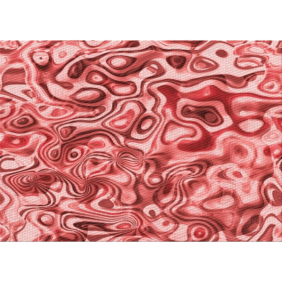 Ahgly Company Indoor Rectangle Patterned Light Coral Pink Area Rugs, 5' x 8'