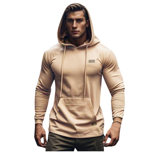 toraway Chandails à Col Rond pour Hommes Entraînement Hiver Chandail à Capuche pour Hommes Manches Longues Mode Tricot chandail avec Poches m