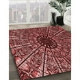 thumbnail image 3 of Ahgly Company Machine Washable Indoor Round Transitional Maroon Red Area Rugs, 8' Round, 3 of 7