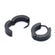 thumbnail image 3 of Par de pendientes de aro para hombre de acero de titanio de 4 mm x 9 mm, color negro, 3 of 4