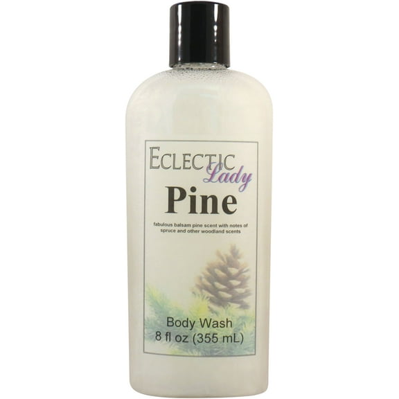Pine Body Wash by Eclectic Lady, Liquid Shower Gel for Women and Men, 8 Ounces