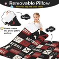 thumbnail image 3 of Baseballs and Player Silhouettes Teens Toddler Nap Mat with Pillow, Sleeping Mat Bag for Preschool Daycare 51"x22", 3 of 6