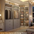 thumbnail image 4 of Homieasy 3-Piece Closet Organizer System with 6 Drawers & 10 Shelves, 1500LBS Heavy Duty L-Shaped/I-Shaped Walk-In Closet Storage for Bedroom, Entryway & More,Gray, 4 of 7