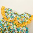 thumbnail image 4 of Vedolay Toddler Girls Dress Girls Dress Chiffon Floral High-Low Tie Waist Party Princess,Yellow 6-12 Months, 4 of 5