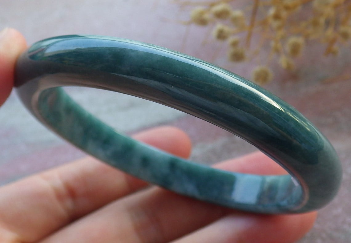 Green Natural A JADE Jadeite Bangle Bracelet 58 mm 680951 TN