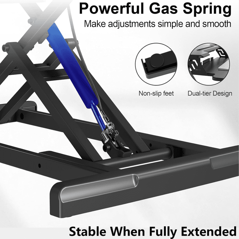 32" Standing Desk Converter with Removeable Keyboard Tray, Height Adjustable Stand Up Desk Riser, Sit to Stand Desk Risers for Dual Monitor and Laptop, 44LBS Weight Capacity, Black