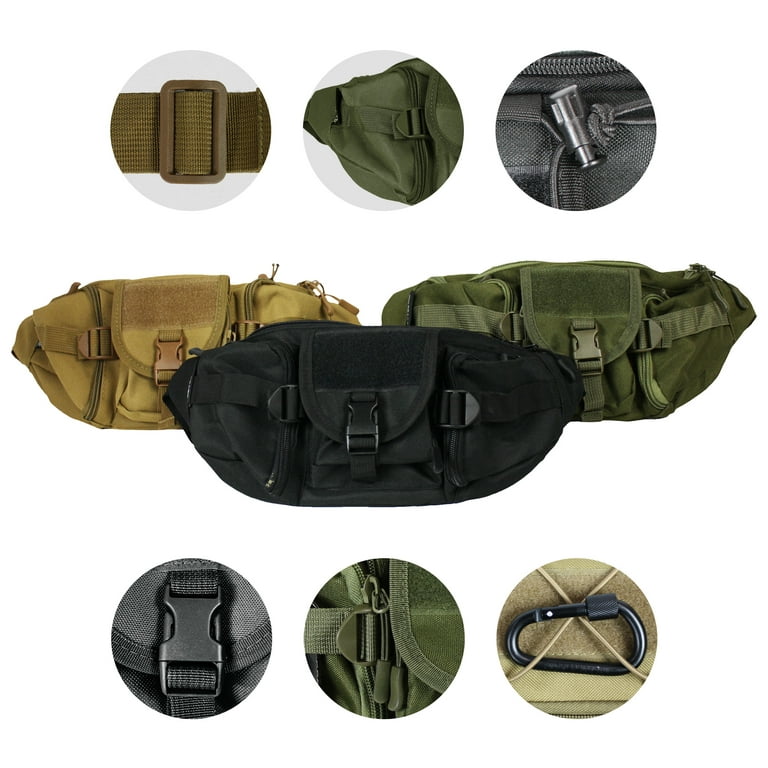 Osage River Fishing Tackle Bag, Waist Fanny Pack Portable Storage,  Crossbody Sling Bag, Khaki 