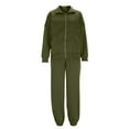 thumbnail image 4 of ClodeEU Womens Lounge Set 2 Piece Outifts,Zip Up Hoodie Sweatshirt and Joggers Sweatpants Tracksuit Sets Army Green,Womens Plus M, 4 of 8