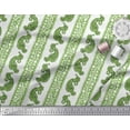 thumbnail image 3 of Soimoi Green Cotton Voile Fabric Stripe & Paisley Block Printed Craft Fabric by the Yard 56 Inch Wide, 3 of 3