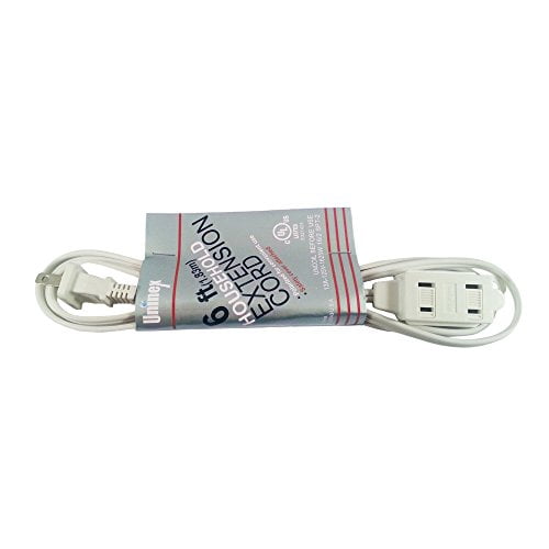 AC06WHTNV Household Extension Cord with Sliding Safety Covers, White, 6-Foot, 2-Pack
