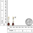 thumbnail image 6 of Gem Stone King 925 Silver and 10K Yellow Gold Red Garnet and White Moissanite and White Lab Grown Diamond Earrings for Women | 4.47 Cttw | Gemstone January Birthstone | Pear Shape 10X7MM, 6 of 6