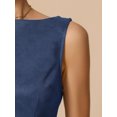 thumbnail image 5 of DARING DIVA Faux Suede Boat Neck Sleeveless Sheath Dress Small Dark Blue, 5 of 5