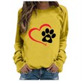 thumbnail image 2 of ICHUANYI Clearance Women's Round Neck Top Casual Fashion, Personalized Printing Loose Fitting, Slimming Long Sleeves(Yellow, S) ICHUANYI WER2023081511603, 2 of 4