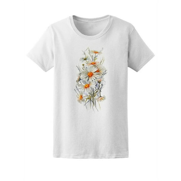 Artistic Daisy Flowers T-Shirt Women -Image by Shutterstock, Female XX-Large
