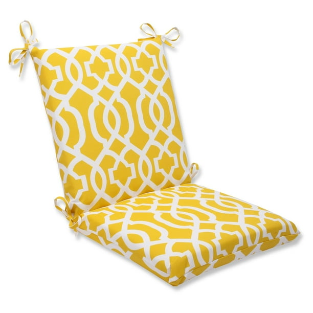 Pillow Perfect Outdoor/ Indoor New Geo Yellow Squared Corners Chair