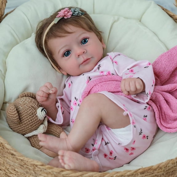 Dayoff Kids Lifelike Reborn Baby Dolls - Cloth Body 18 Inch Realistic Girl  Baby Doll With Clothes For Kids Age 3 (No Accessories)