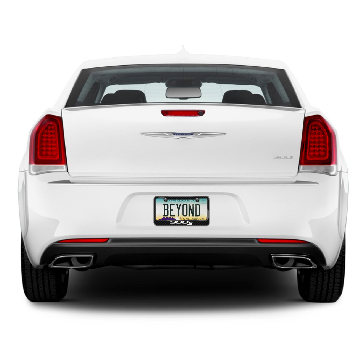 Chrysler 300S Black Real 3K Carbon Fiber Glossy Finish License Plate Frame