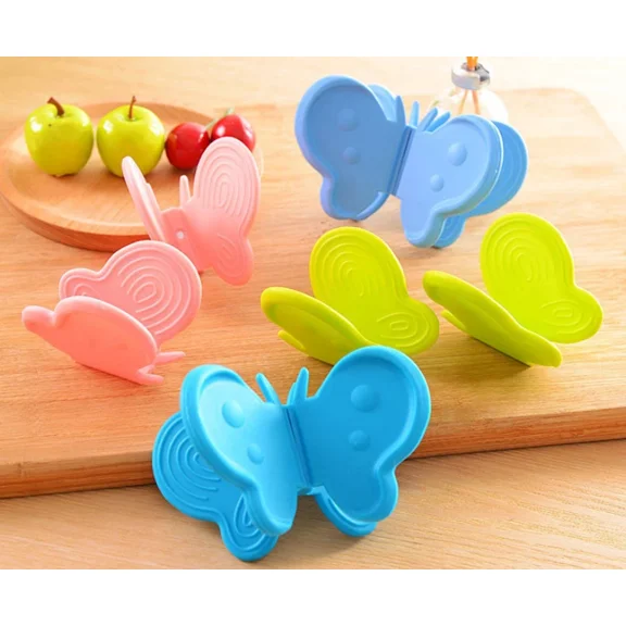 Butterfly Shaped Silicone Anti-Scald Kitchen Tool Insulation Plate Clamps Clips