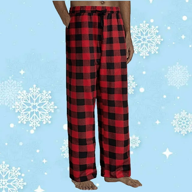 DPTALR Pantalon de Pyjama Décontracté à Carreaux pour Hommes, Bandage Ample, Sport