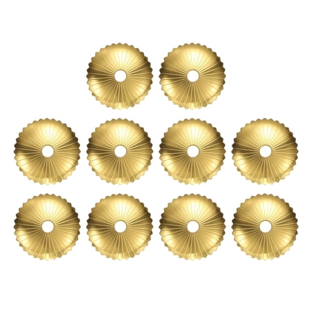 Uxcell 10pack Cabinet Knob Backplate, 1.54 Inch Radial Brass Backplate Washers Classical Furniture Decoration Gasket for Cabinet Drawer Cupboard Doors Hardware