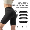 thumbnail image 5 of Hipuroga High Waisted Yoga Shorts for Women Soft Workout Shorts Tummy Control for Biker Athletic Running Black M, 5 of 6