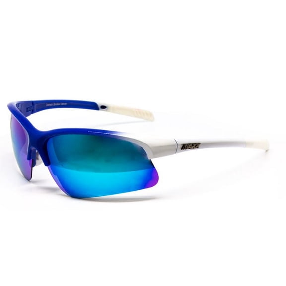Maxx HD Domain TAC Polarized Sunglasses Golf Shades Blue Mirror Len (Blue-White)