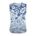 thumbnail image 4 of Fmbrln Tank Tops for Women Summer Sleeveless Crew Neck Floral Print Boho Tops Fashion Casual Beach Vacation Tees Blouses, 4 of 6