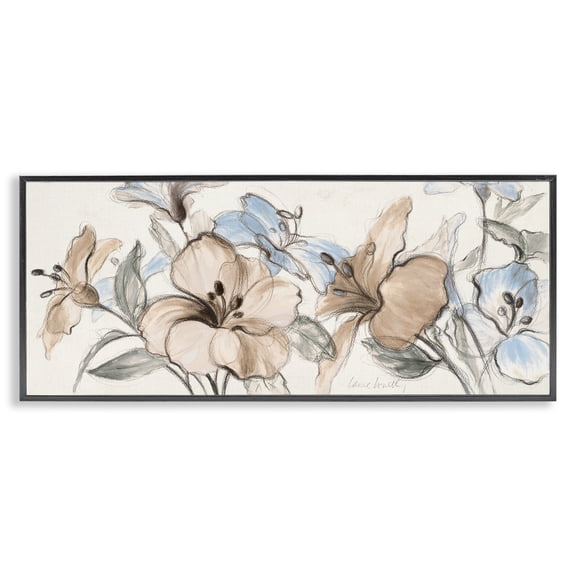 Stupell Industries Whispering Florals Neutral Black Framed Giclee Art, design by Lanie Loreth