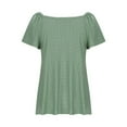 thumbnail image 5 of ECZHAW Womens Plus Size Tops Neck Short Sleeve Eyelet Embroidery Summer Loose Peplum Shirts, 5 of 6