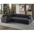 thumbnail image 2 of Hybition Fabric U-Shape Sofa Modern Pull out Sofa bed  & Storage Space-Grey, 2 of 8