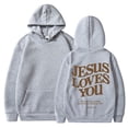 thumbnail image 6 of Zylarhe Mens Hooded Sweatshirt Male Hoodie Design Long Sleeve Sweatshirt with Partial Print Hooded Large Size Pocket Sweatshirt Top Light Gray M, 6 of 6