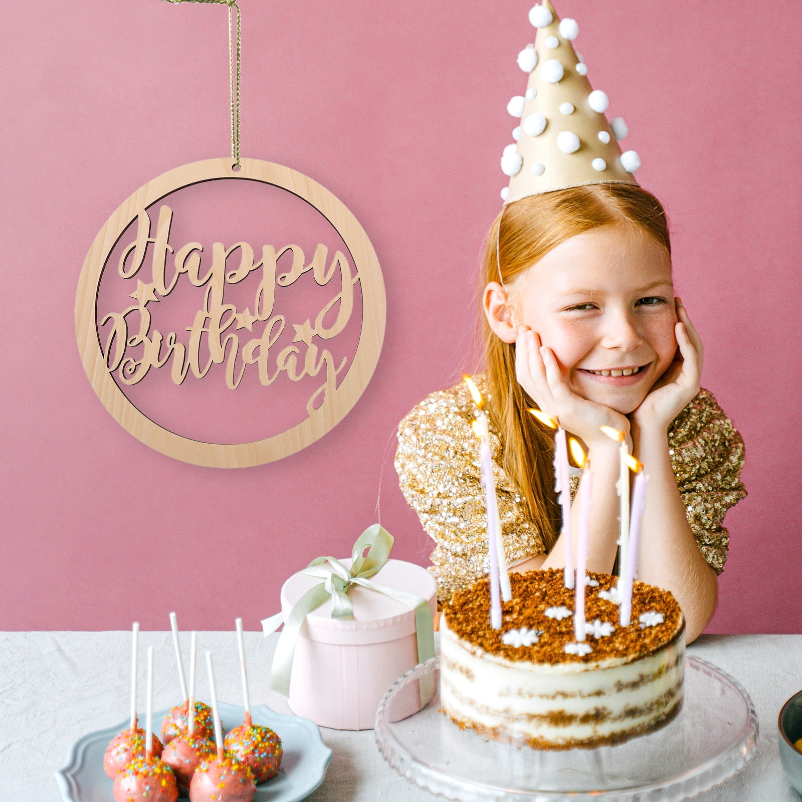 3 Count Circle Decoration Happy Birthday Card Chic Adornment Decorative Plate