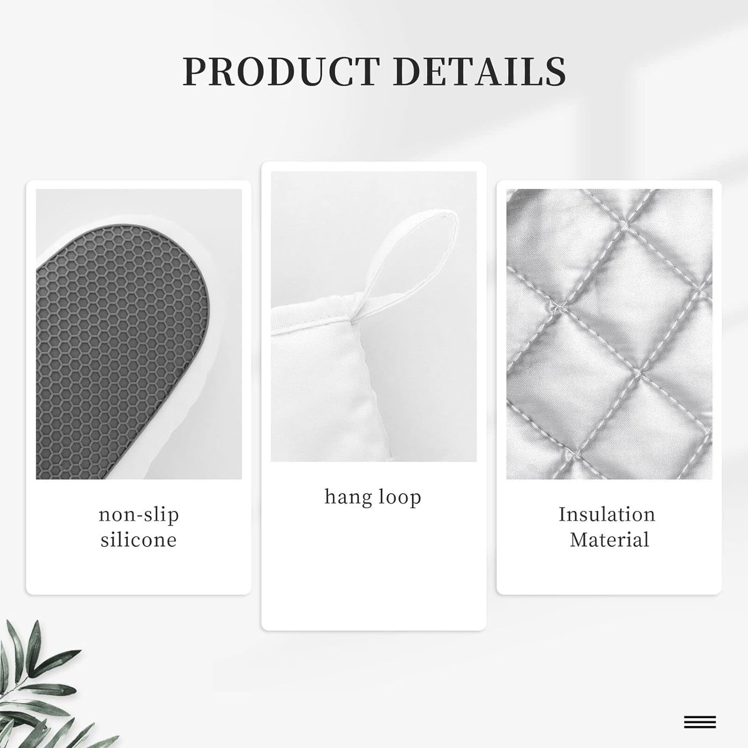 Silicone Oven Mitts Pot Holders Set Non-Slip Heat Resistant Kitchen Gloves Potholders 4 Pack Mitt