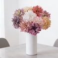 thumbnail image 4 of 6 Pcs Artificial Dahlias Flower, 11" Fake Silk Dahlia Bouquet with Stem for Wedding Bouquets, 4 of 8