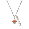 thumbnail image 1 of Delight Jewelry Silvertone Crystal Orange Spinner Silvertone Courage Strength Wisdom Honesty Bar Charm Necklace, 23", 1 of 4