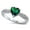 Green, variant on CZ Heart Double Row Bridal Ring Sterling Silver Size 4