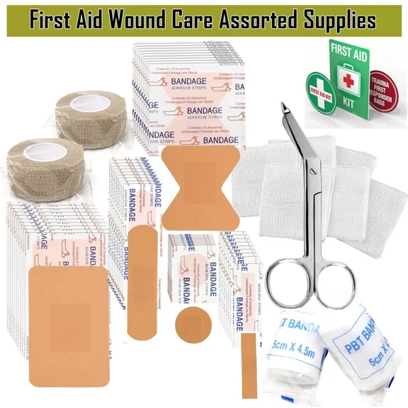 Emergency First Aid Kit for Home or Workplace All-Purpose Portable Compact First Aid Kit With  & Scissors 185 Pcs