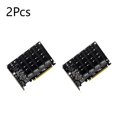 thumbnail image 1 of 4 Port M.2 NVME SSD To PCIE X16 Adapter Converter Card Support 2230/2242/2260/2280 Host Controller Expansion Card LED Indicator 2 Pcs, 1 of 6