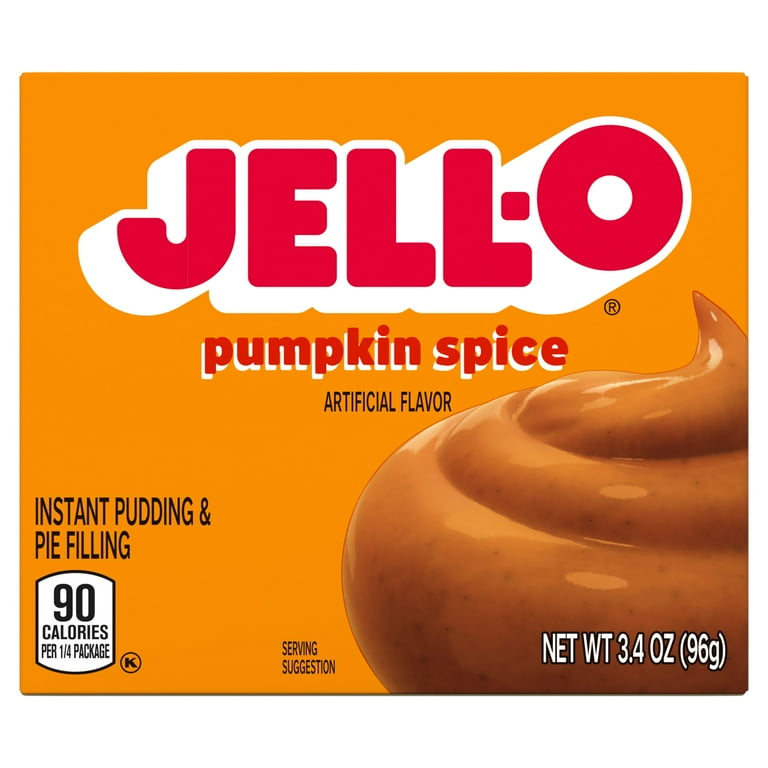 Jell O Pumpkin Spice Artificially Flavored Instant Pudding Pie Filling Mix 3.4 oz Box